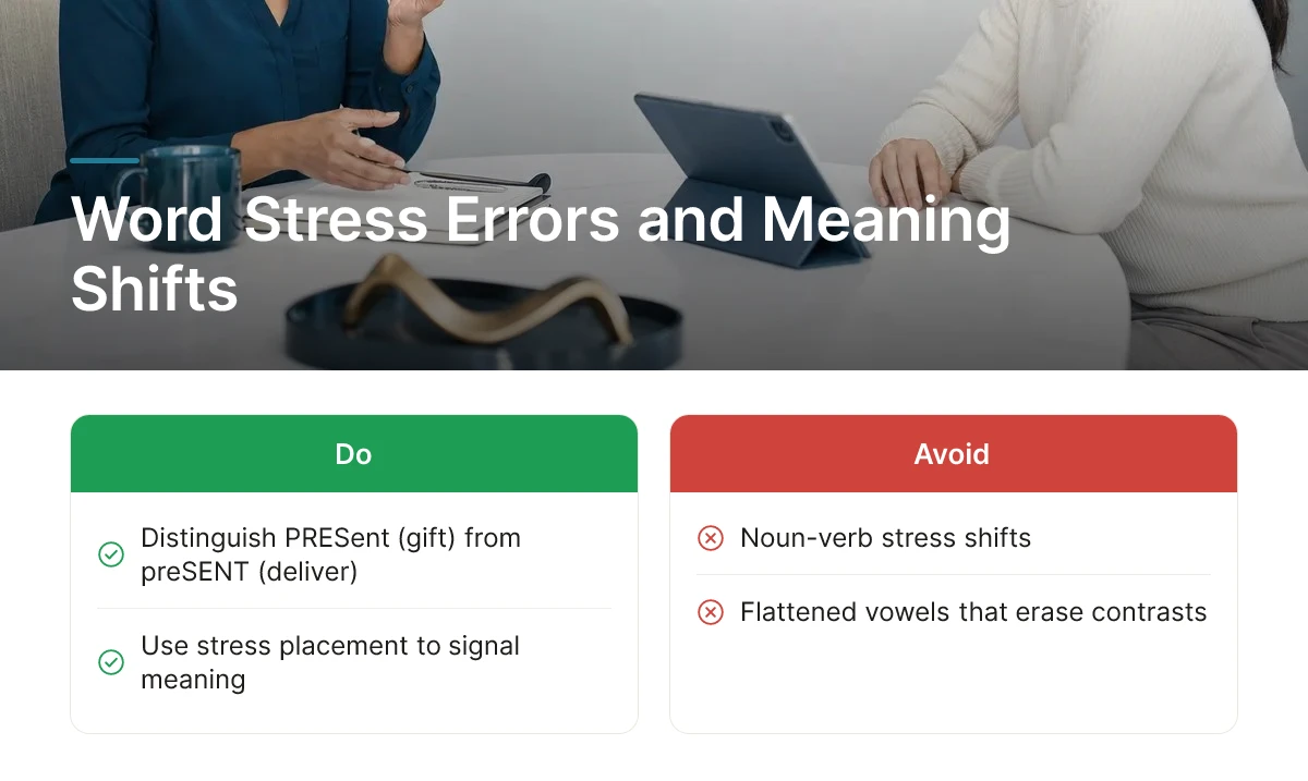 Word Stress Errors and Meaning Shifts