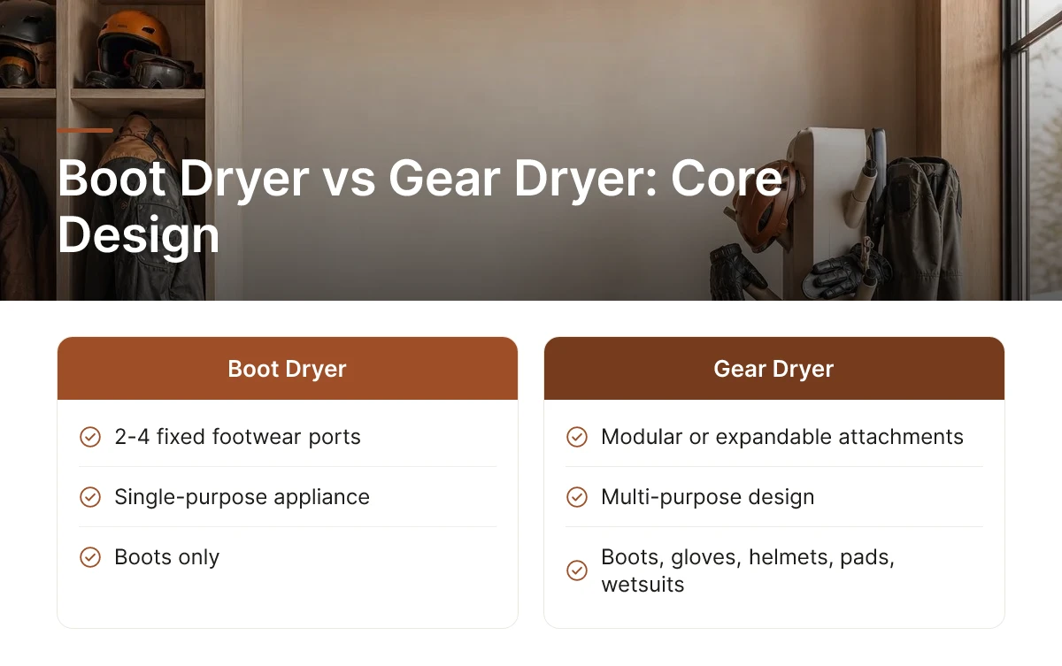 Boot Dryer vs Gear Dryer: Core Design