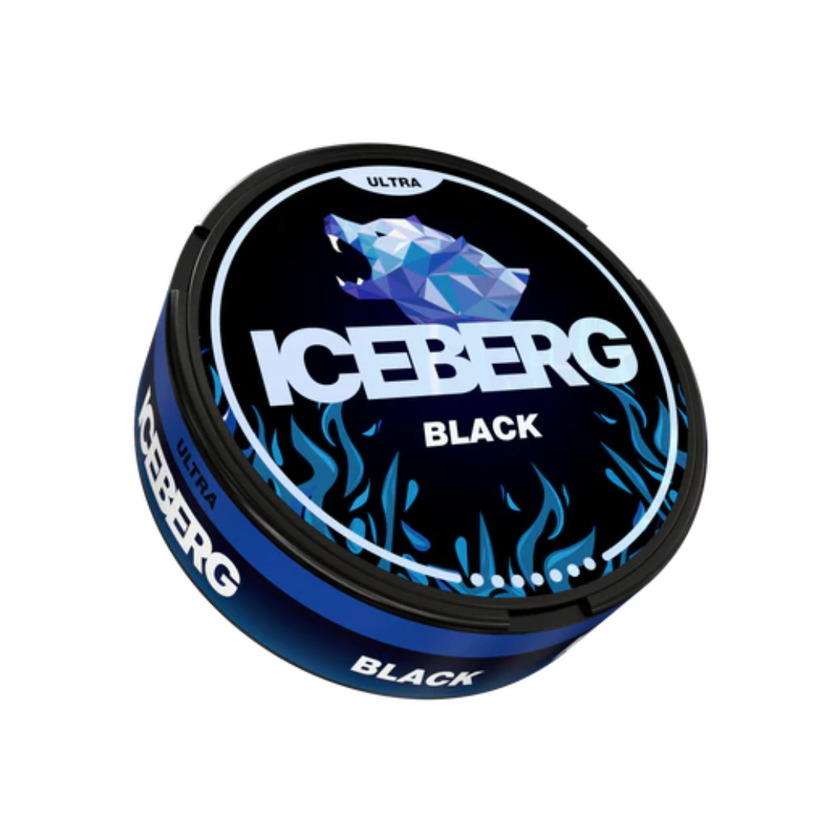 ICEBERG nicotinezakjes blikje — voorbeeld van een sterke pouch als alternatief voor roken