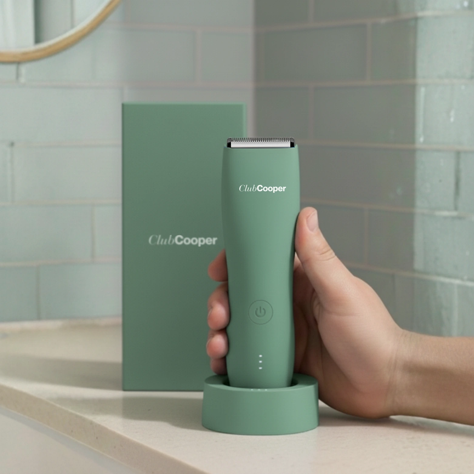 Tondeuse intime Cooper Vert, rasoir intime pour homme compact et ergonomique ClubCooper