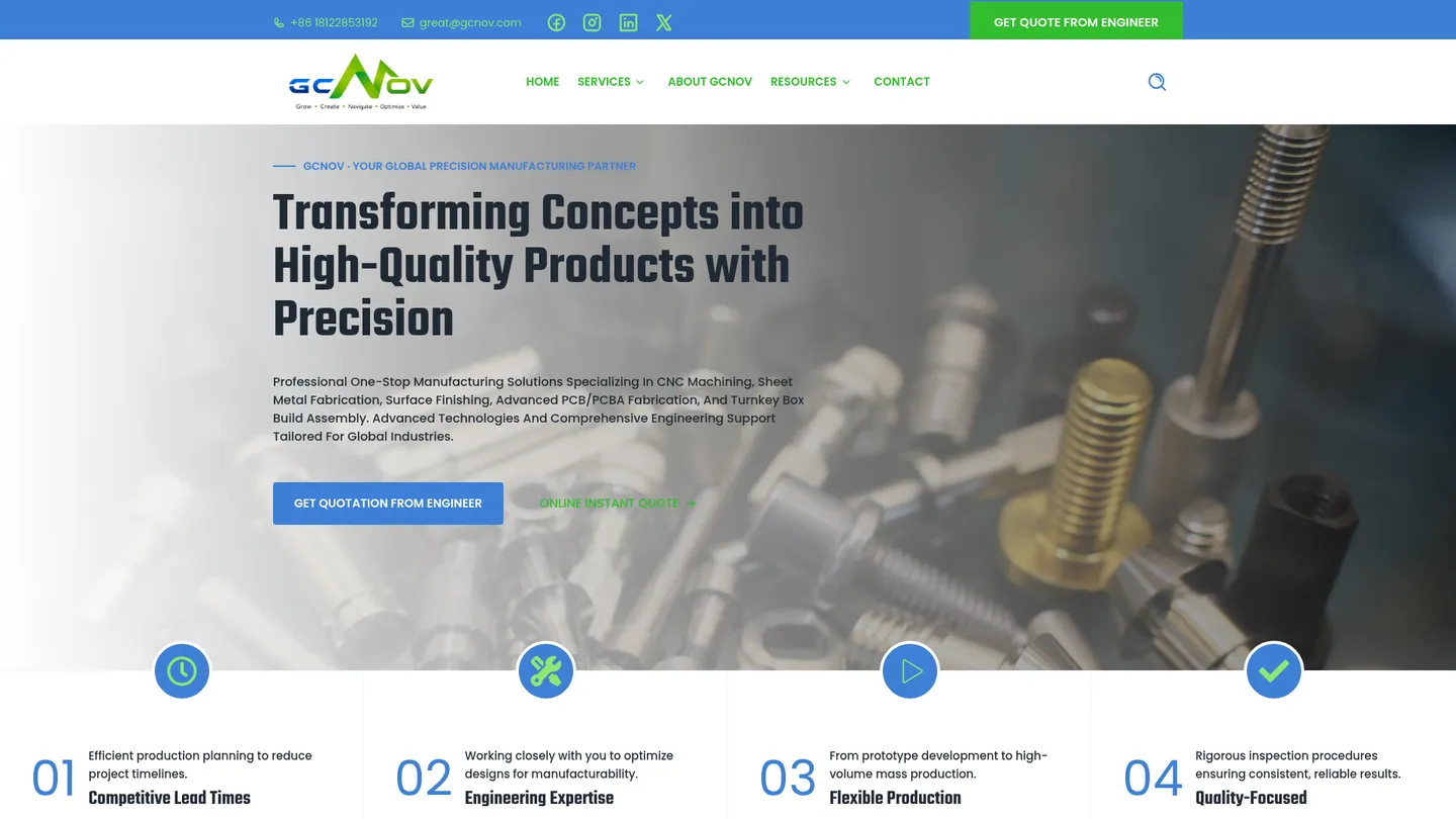 PCBA rework and repair website screenshot