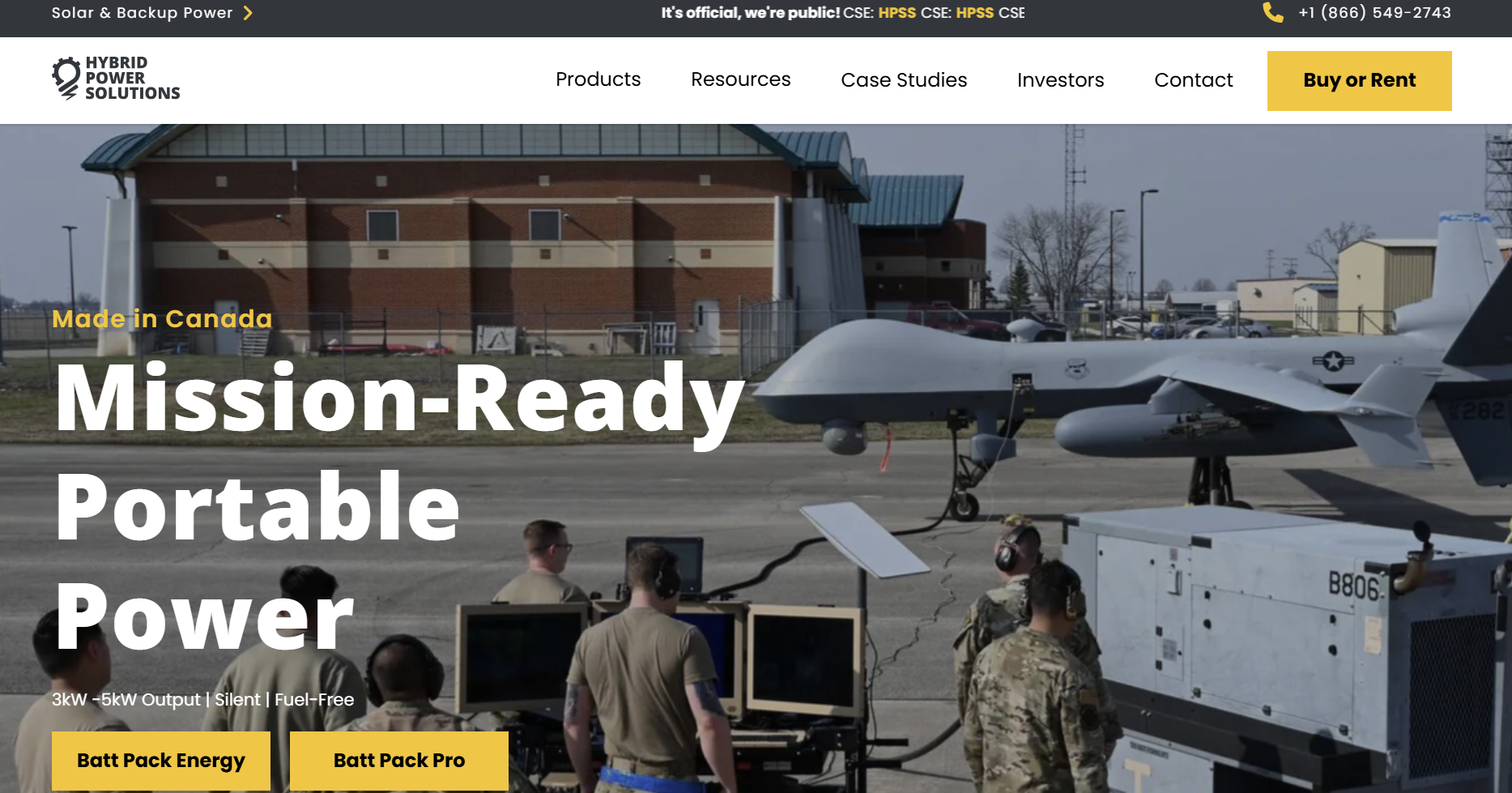 solar hybrid generator system website screenshot